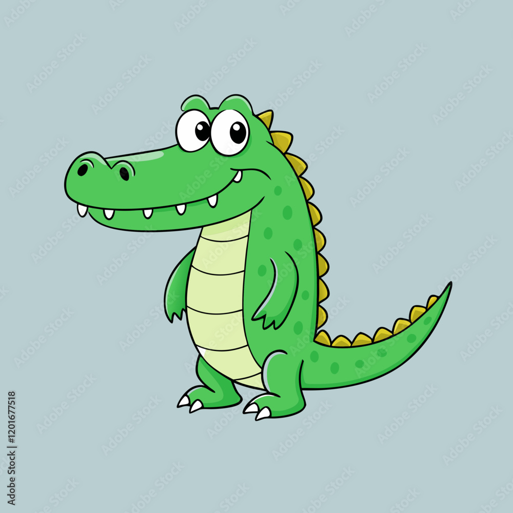 Naklejka premium cartoon crocodile vector