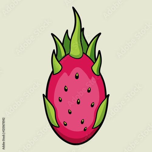 strawberry on a white background dragonfruit