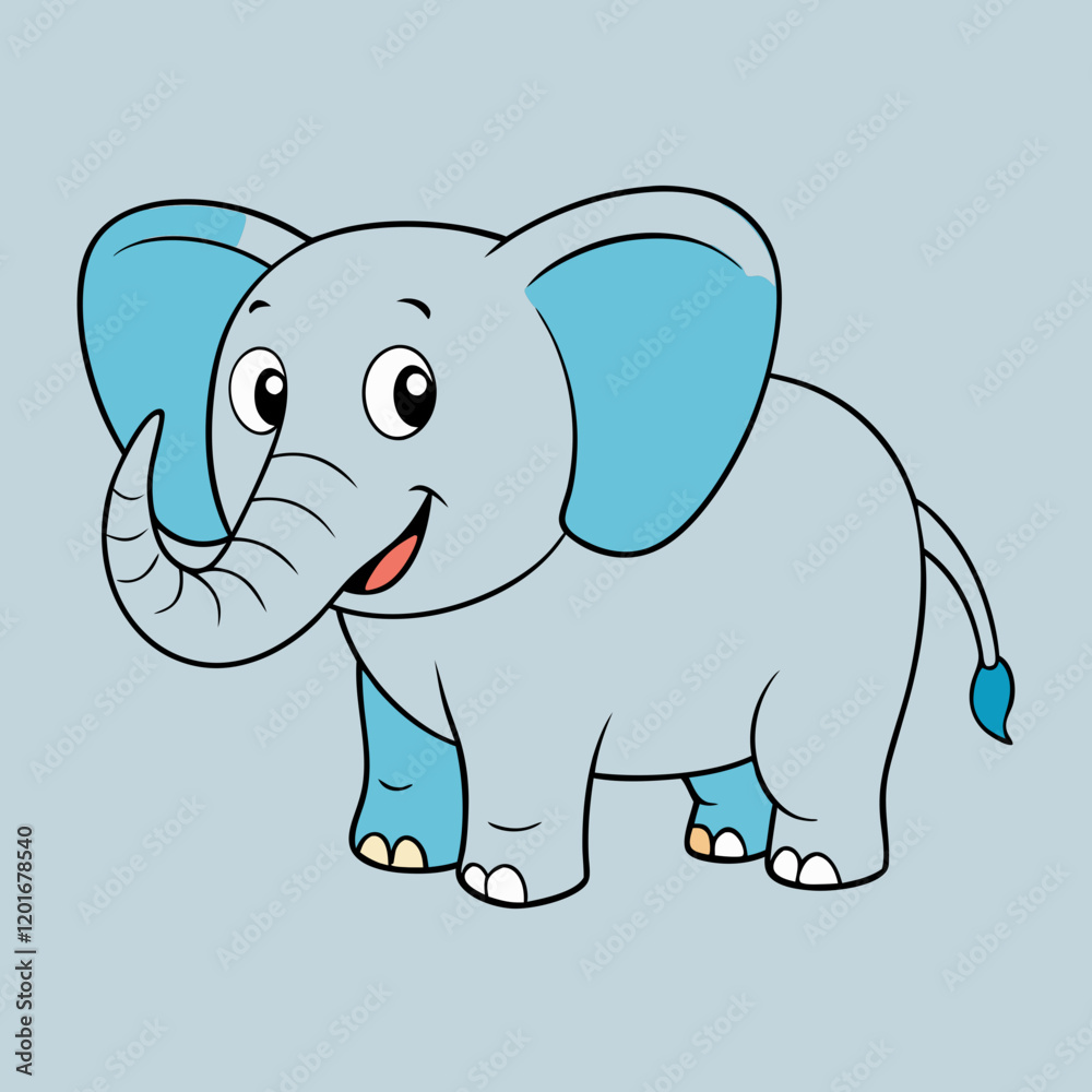 Naklejka premium baby elephant cartoon