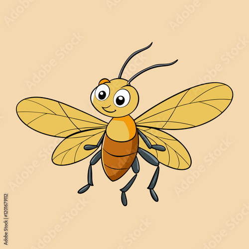 vector illustration of a bee firefly