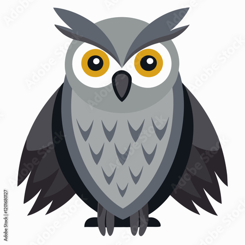 owl on a white background great gray