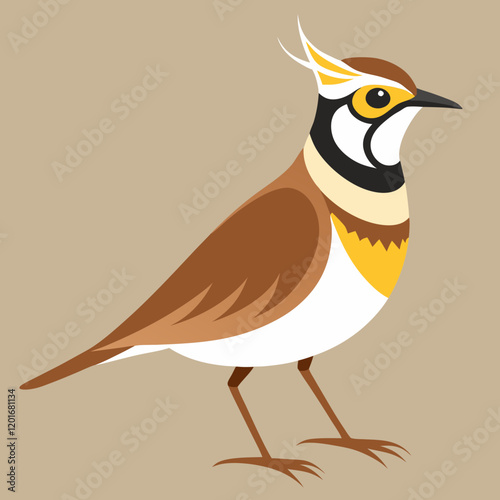 horned lark cartoon vector