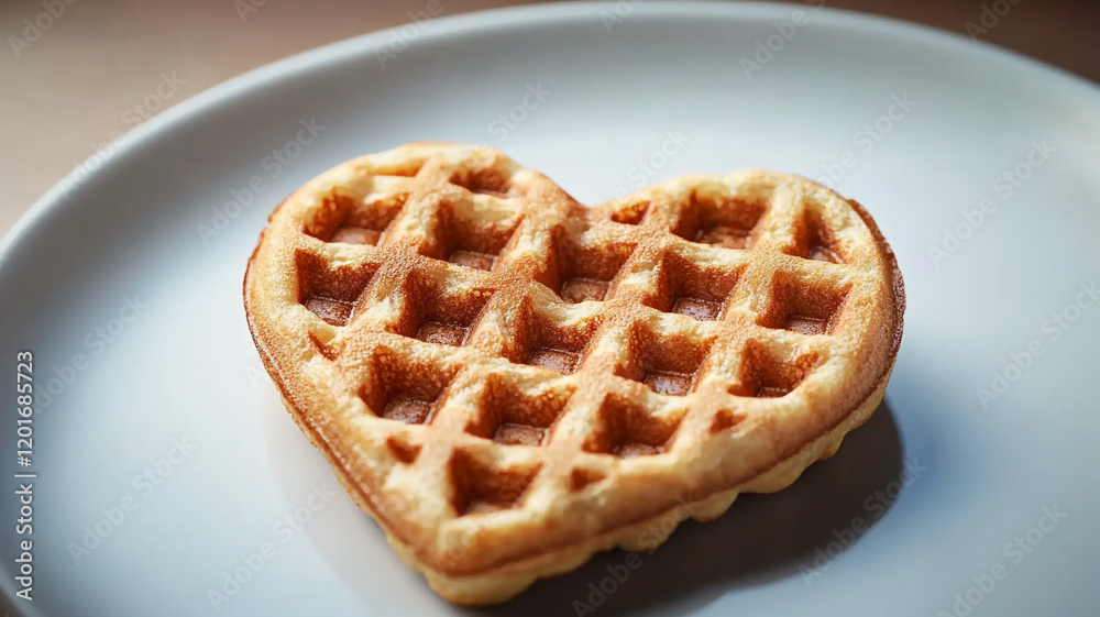 Heart-shaped waffles. Waffles with raspberries. Waffles and cherry blossoms. Valentine's Day at the bakery. Heart-shaped waffles. Waffles with raspberries. Waffles and cherry blossoms. Valentine's Day at the bakery.