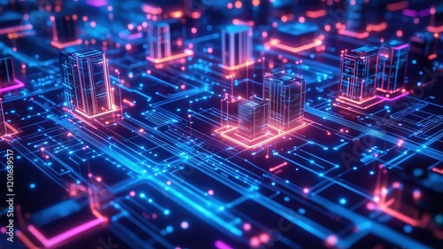 Wallpaper Mural A glowing circuit board pattern representing innovation, digital culture, and the future of technology, Explore the beauty of technology:  Torontodigital.ca