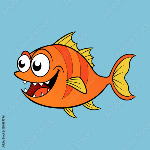 piranha cartoon isolated on white