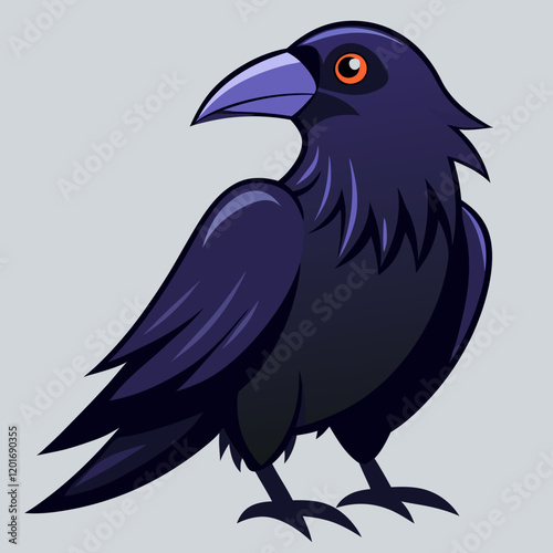 illustration of a raven cartoon