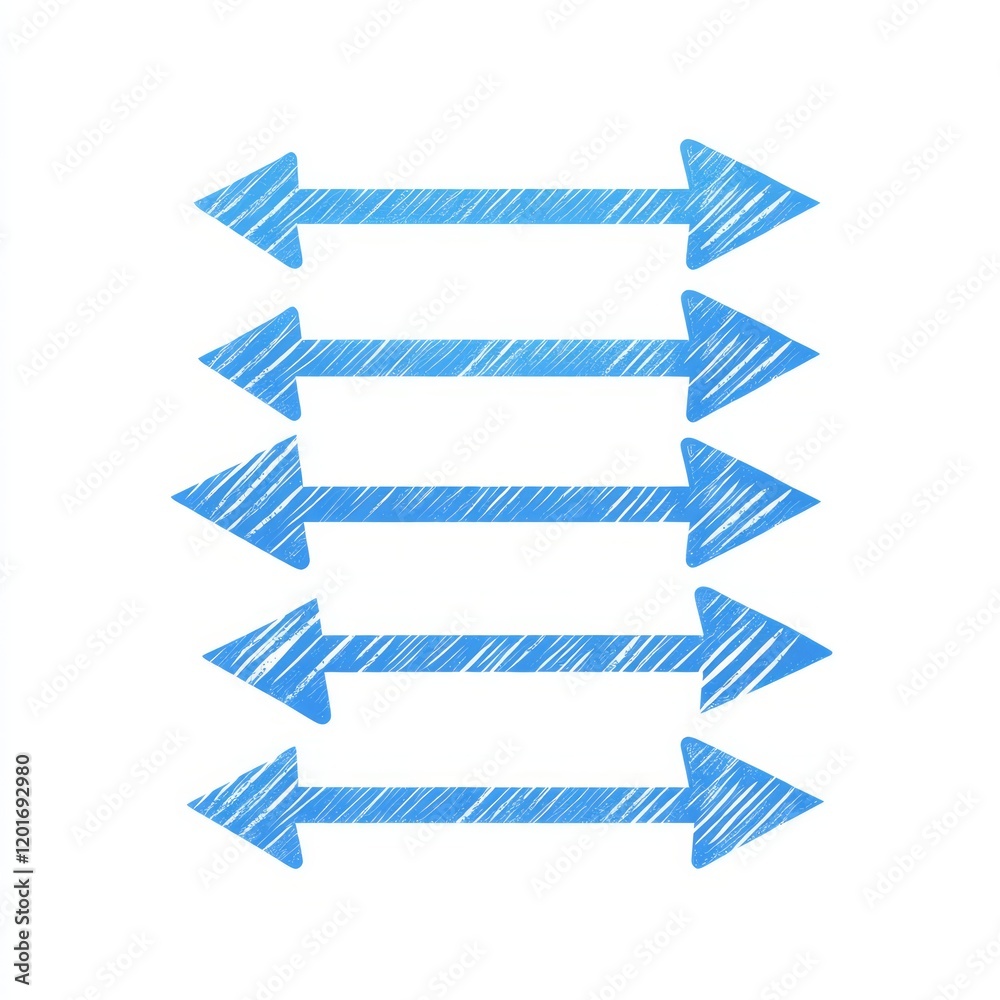 Blue arrows, isolated on a white background Blue arrows, isolated on a white background