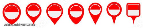 Free Download set vector Location pin indonesia flag icon. Country location symbol Map markers design template illustration - GFXLoad