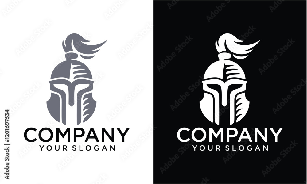 Fototapeta premium Creative Spartan helmet warior logo vector 