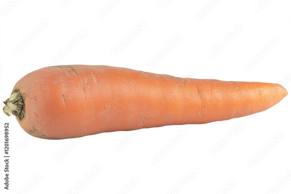 A Single, Large, Organic Carrot Isolated on White Background A Single, Large, Organic Carrot Isolated on White Background