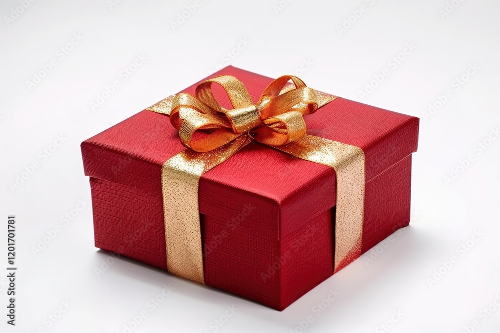Obraz premium Gift box on white background. Perfect gift package for Birthday, Christmas, Valentine's Day, Wedding, Holiday, New Year, Party. To guests, family, friends, valentine.