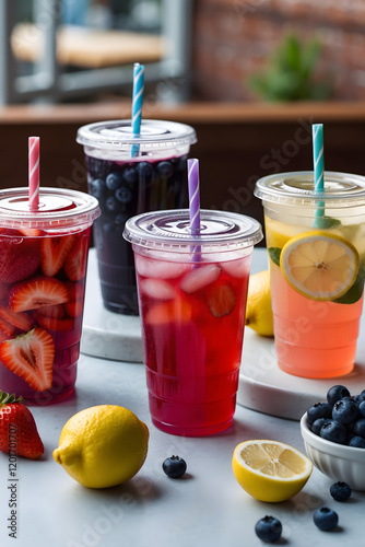 Refreshing Drinks Assortment in a Studio Setup