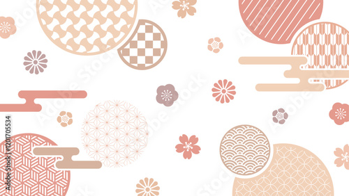 吉祥文様の和モダン背景