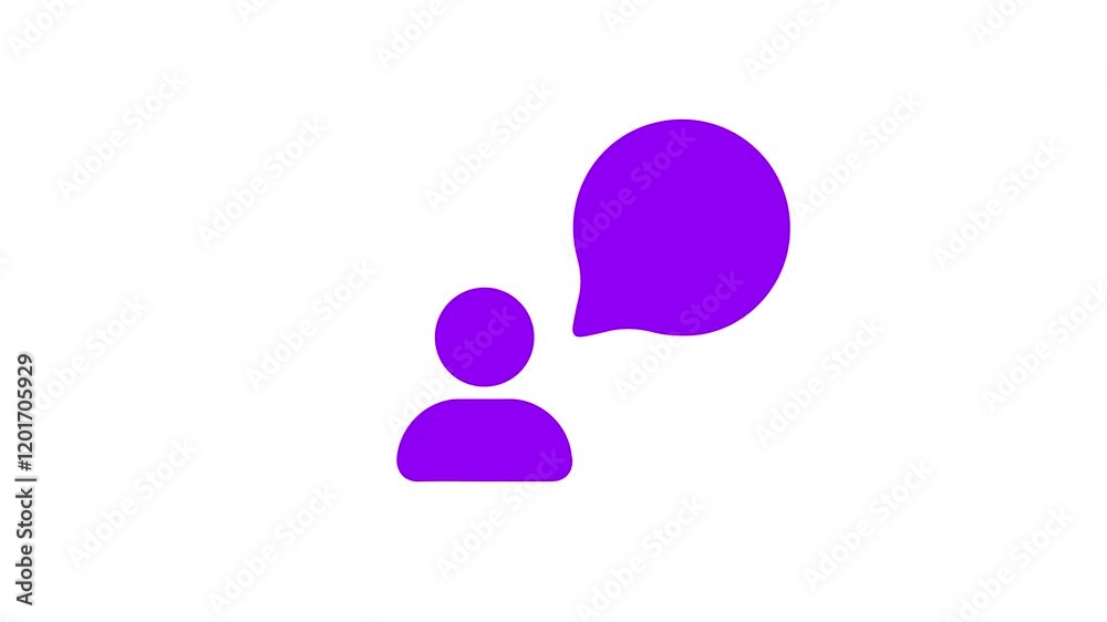 Animated People with massage icon. animation of person speech bubbles. 4k video footage. Animated People with massage icon. animation of person speech bubbles. 4k video footage.