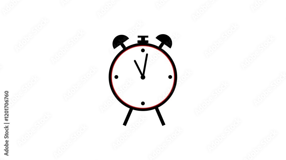 red black color clock animation icon alarm clock stopwatch dial wall clock circle timer animated on white background red black color clock animation icon alarm clock stopwatch dial wall clock circle timer animated on white background