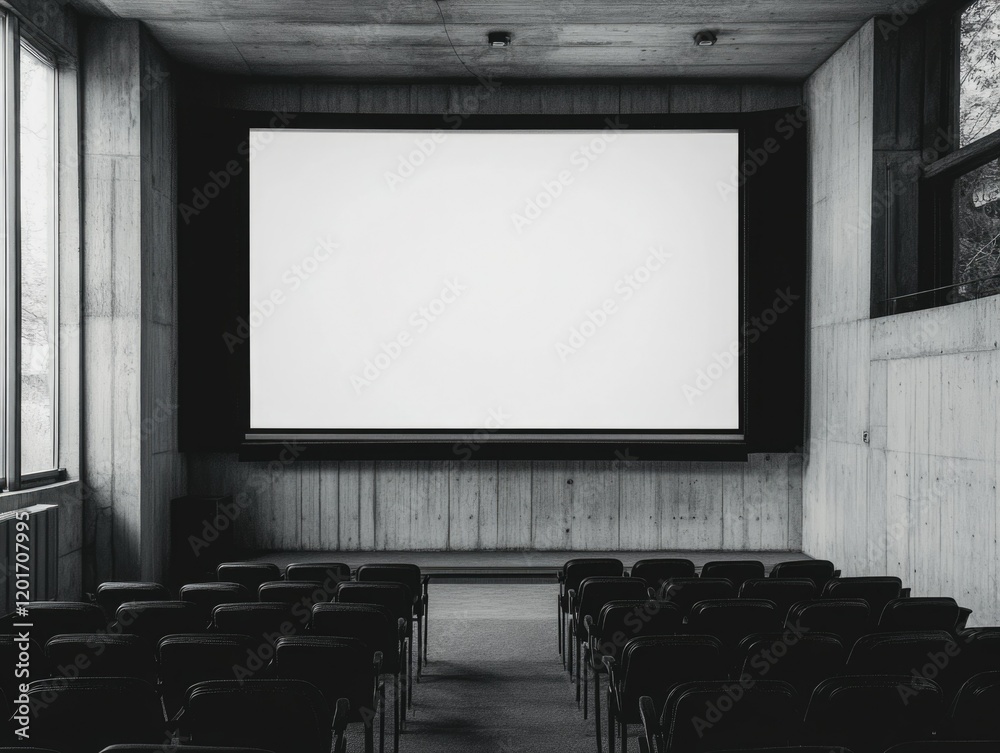 Fototapeta premium Empty Theater with Projection Screen