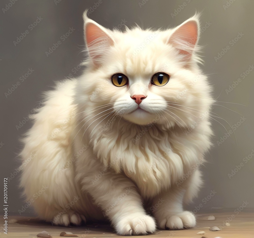 Illustration of fluffy cat. Illustration of fluffy cat.