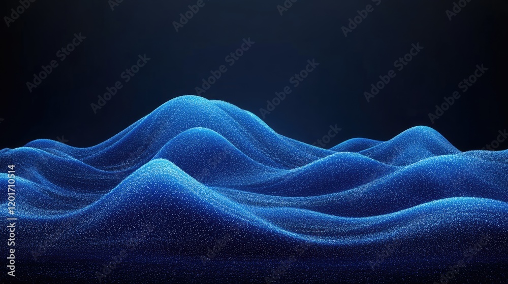 Obraz premium Abstract blue digital landscape; data visualization; technology background