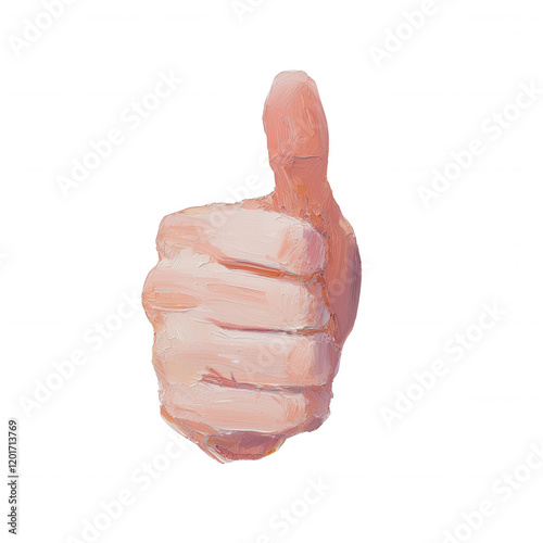 A stylized thumbs-up gesture symbolizing approval and positivity. photo