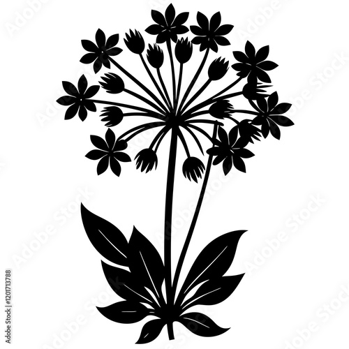 Wallpaper Mural wild garlic silhouette vector illustration Torontodigital.ca