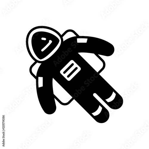 Astronaut Glyph Icon, Vector illustration