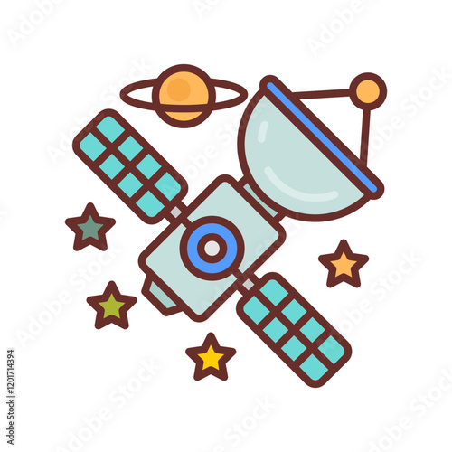 Satellite Filled Icons , Vector illustration