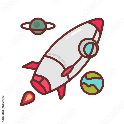 Spacecraft Filled Icons , Vector illustration