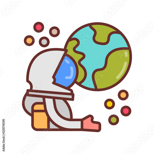 Space Tourism Filled Icons , Vector illustration