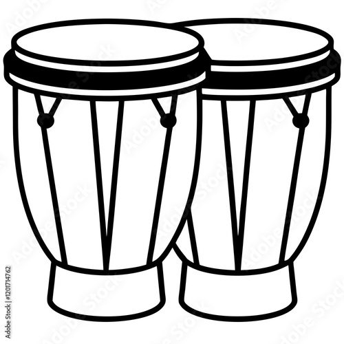  bongo drums line art vector illustration