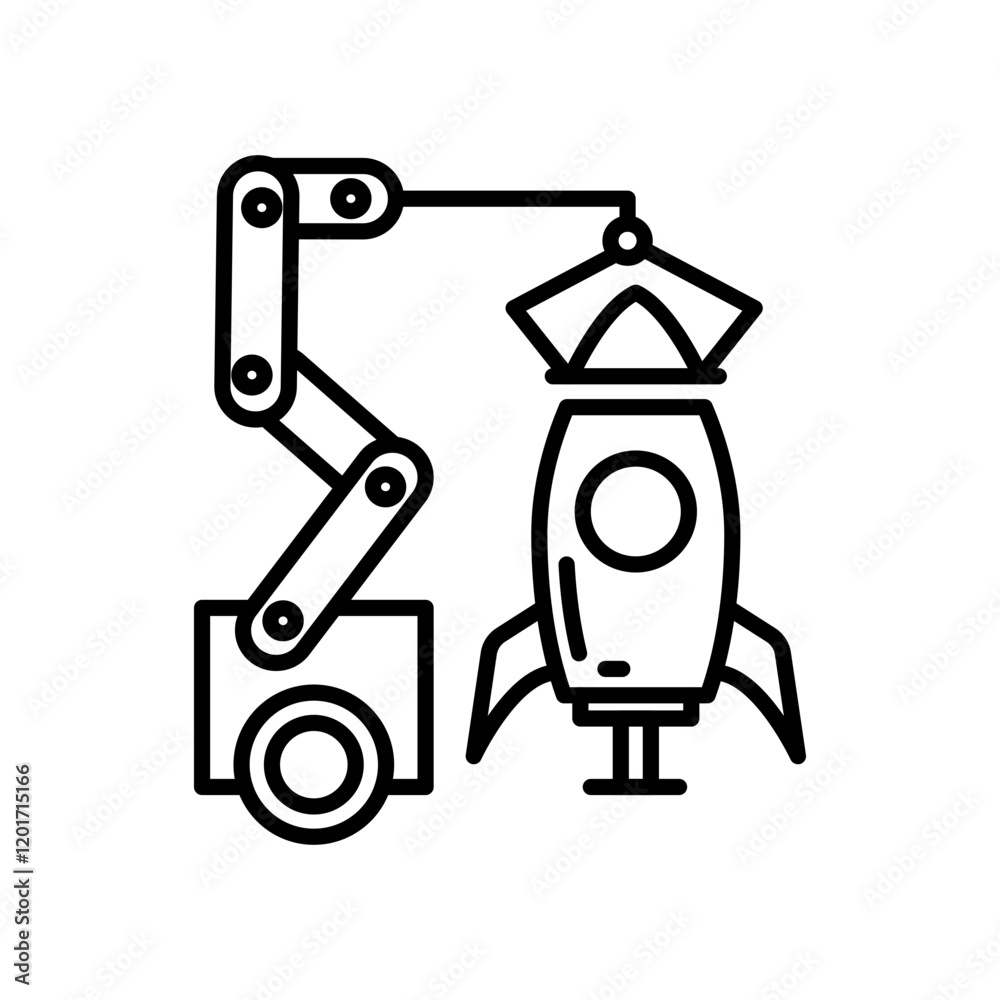 Space Industry Outline Icon, Vector illustration Space Industry Outline Icon, Vector illustration