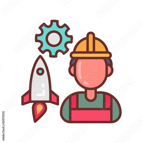 Technician Filled Icons , Vector illustration