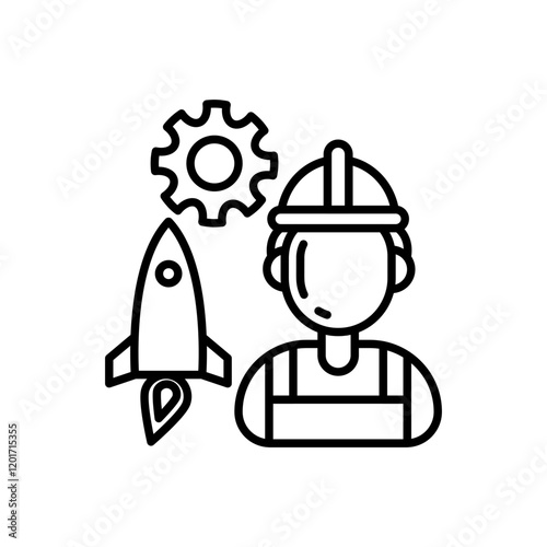 Technician Outline Icon, Vector illustration