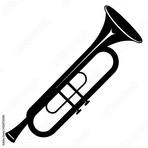 trombone silhouette vector illustration