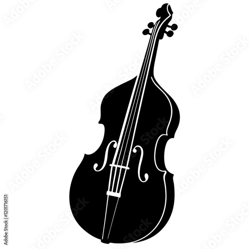  double bass silhouette vector illustration