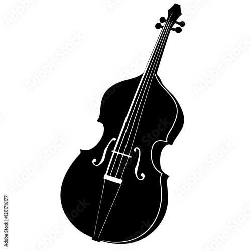  double bass silhouette vector illustration