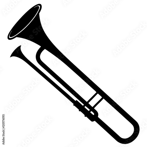 trombone silhouette vector illustration
