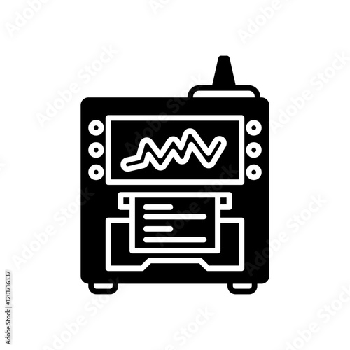 Seismometer Glyph Icon, Vector illustration