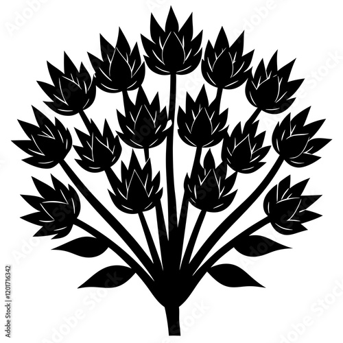  hedge garlic silhouette vector illustration