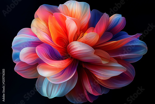 dahlia flower isolated on black