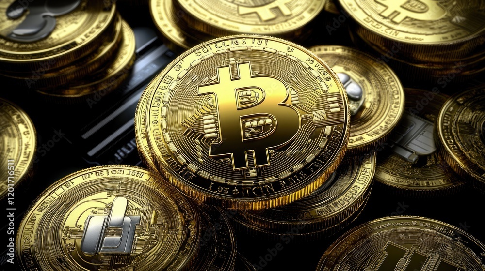 Stacks of Bitcoin Coins Symbolizing Digital Currency and Investment Opportunities Stacks of Bitcoin Coins Symbolizing Digital Currency and Investment Opportunities