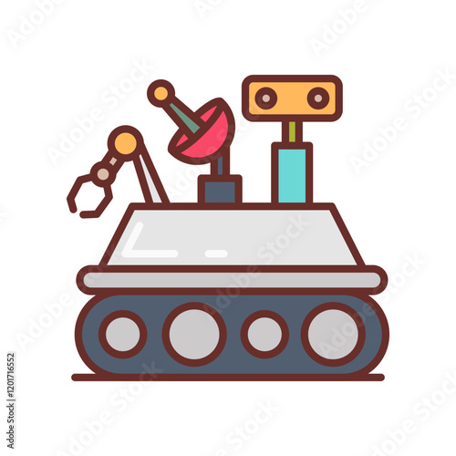 Planetary Rovers Filled Icons , Vector illustration