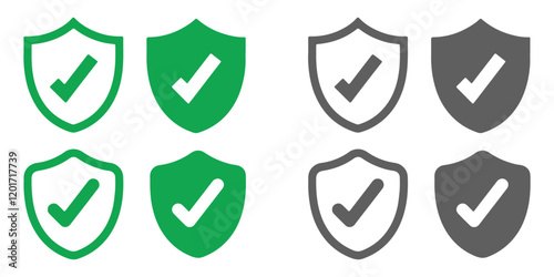 Green Tick Shield Varietals Vector art.