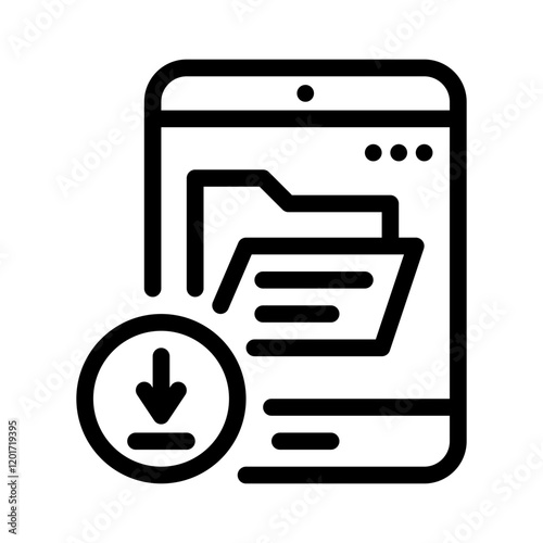 Icon Install Folder With Style Outline