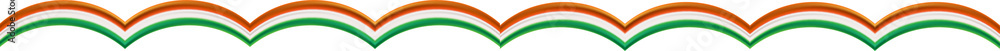 National Indian flag ribbon. Curly ribbon on white background. Vector illustration. 26 January republic day and independence day of india National Indian flag ribbon. Curly ribbon on white background. Vector illustration. 26 January republic day and independence day of india