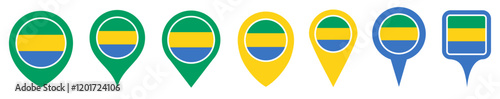 set vector Location pin gabon flag icon. Country location symbol Map markers design template illustration Free Download set vector Location pin gabon flag icon. Country location symbol Map markers design template illustration - GFXLoad