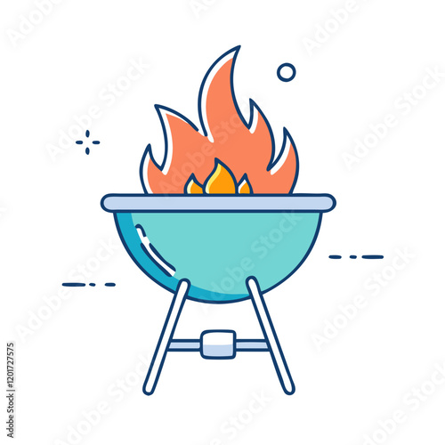 bbq flame icon, bbq flame vector illustration-simple illustration of bbq flame, perfect for bbq flame logos and icons