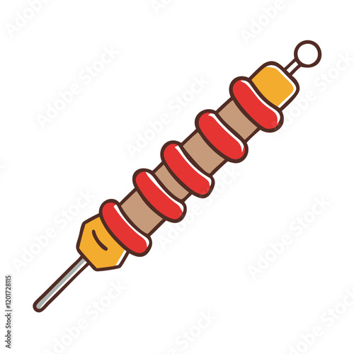 bbq skewer icon, bbq skewer vector illustration-simple illustration of bbq skewer, perfect for bbq skewer logos and icons