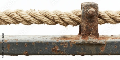 Detailed Visuals of Rusty Metal and Rope Elements, Perfect for Industrial or Nautical Themes photo