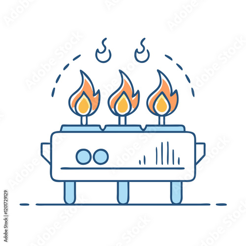 gas grill burners icon, gas grill burners vector illustration-simple illustration of gas grill burners, perfect for gas grill burners logos and icons