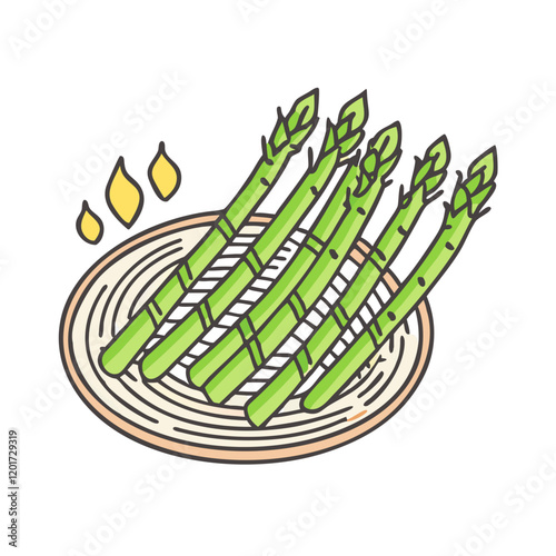 grilled asparagus icon, grilled asparagus vector illustration-simple illustration of grilled asparagus, perfect for grilled asparagus logos and icons